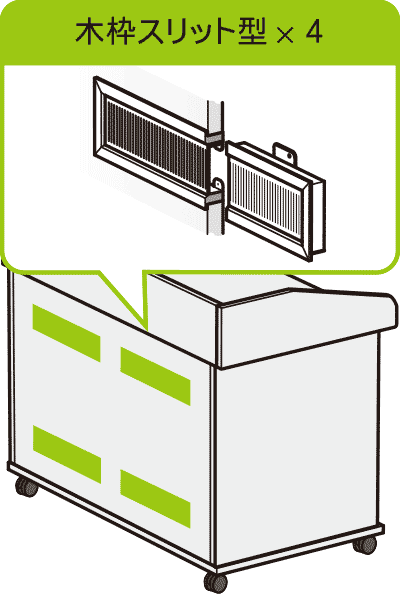 木枠スリット型空気孔