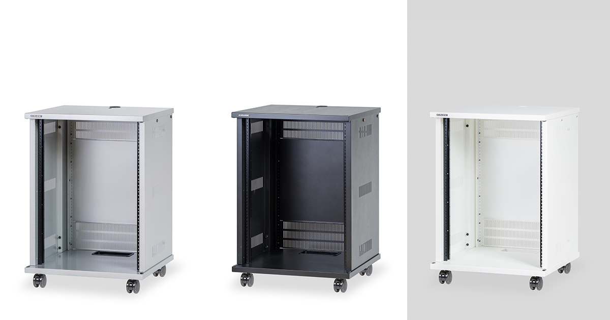 在庫確認中 15U スチール製AVワゴン（組立式・扉なし）｜CWZK-15-DN｜カナレ電気