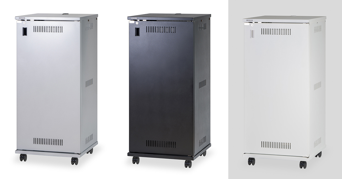 24U スチール製AVワゴン（組立済・扉付き）｜CWZ-24｜カナレ電気