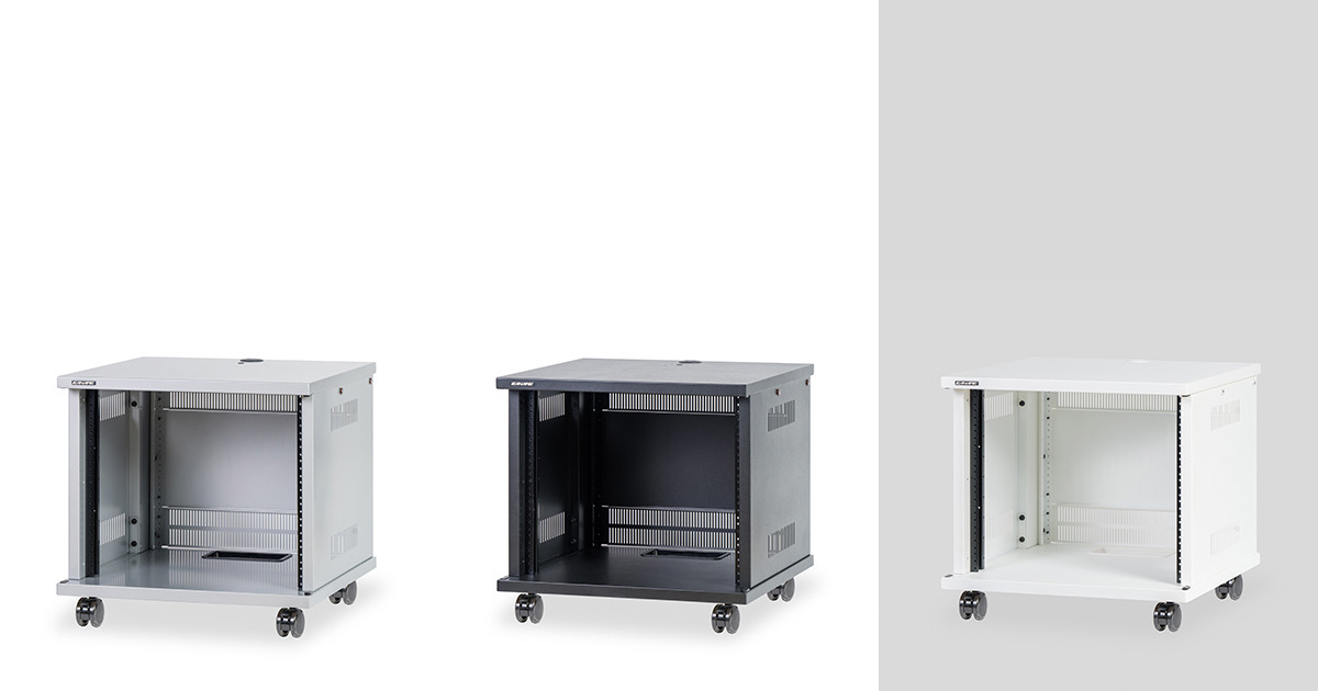 9U スチール製AVワゴン（組立済・扉なし）｜CWZ-9-DN｜カナレ電気