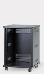 15U スチール製AVワゴン（組立済・扉なし）｜CWZ-15-DN｜カナレ電気